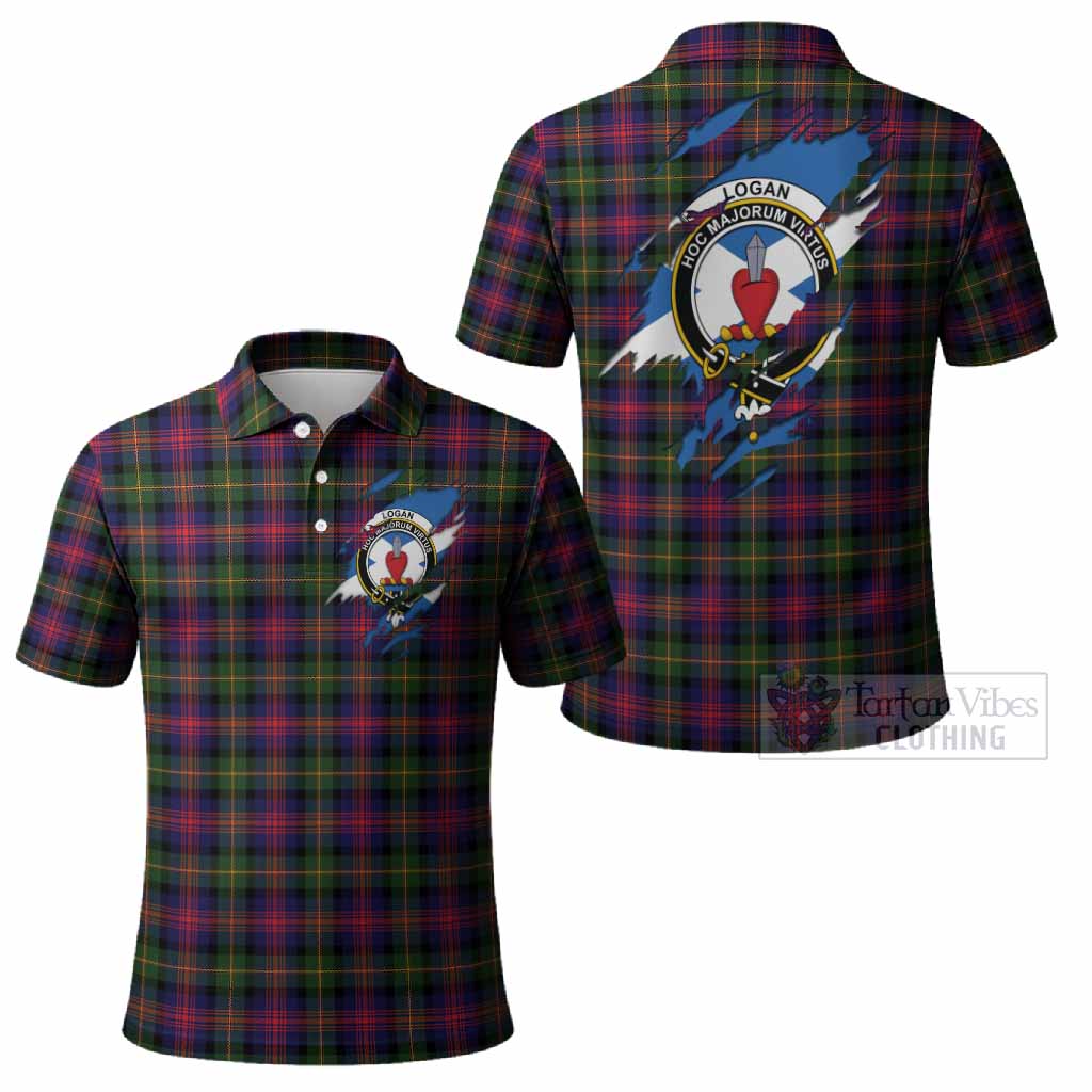 Logan Clan Crest In Me Tartan Polo Shirt Scotland Flag Style