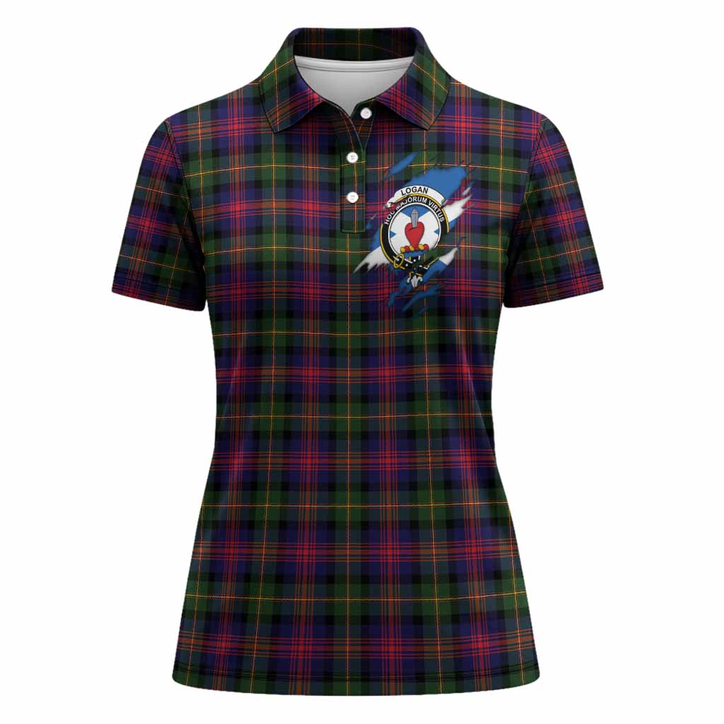 Logan Clan Crest In Me Tartan Women Polo Shirt Scotland Flag Style