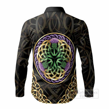 Logan Clan Crest Long Sleeve Button Shirts Celtic Scottish Thistle