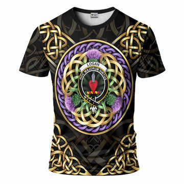 Logan Clan Crest T-Shirt Celtic Scottish Thistle