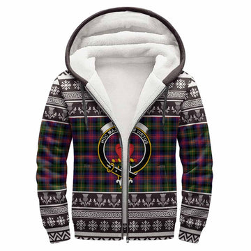 Logan Clan Tartan Christmas Fleece Hoodie with Family Crest