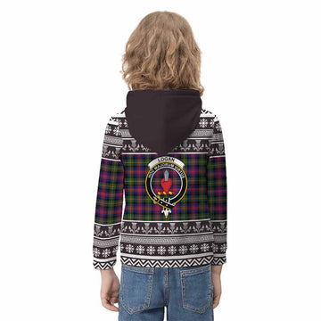 Logan Clan Tartan Christmas Kid Hoodie with Family Crest