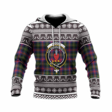 Logan Clan Tartan Christmas Knitted Hoodie with Family Crest