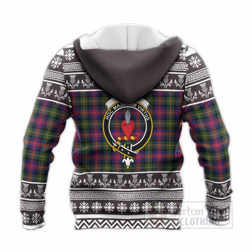 Logan Clan Tartan Christmas Knitted Hoodie with Family Crest