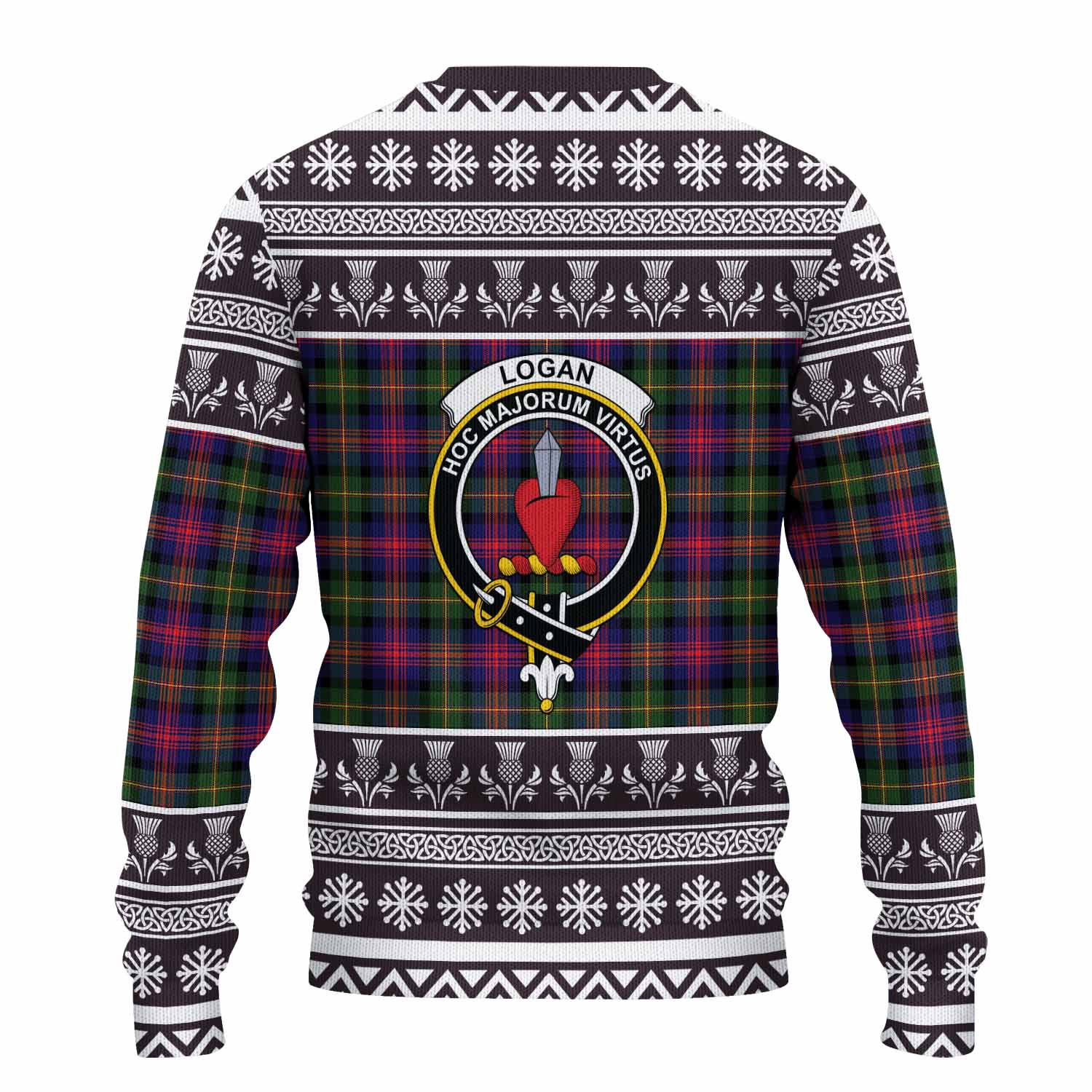 Logan Clan Tartan Christmas Ugly Sweater with Family Crest - Tartan Vibes Clothing
