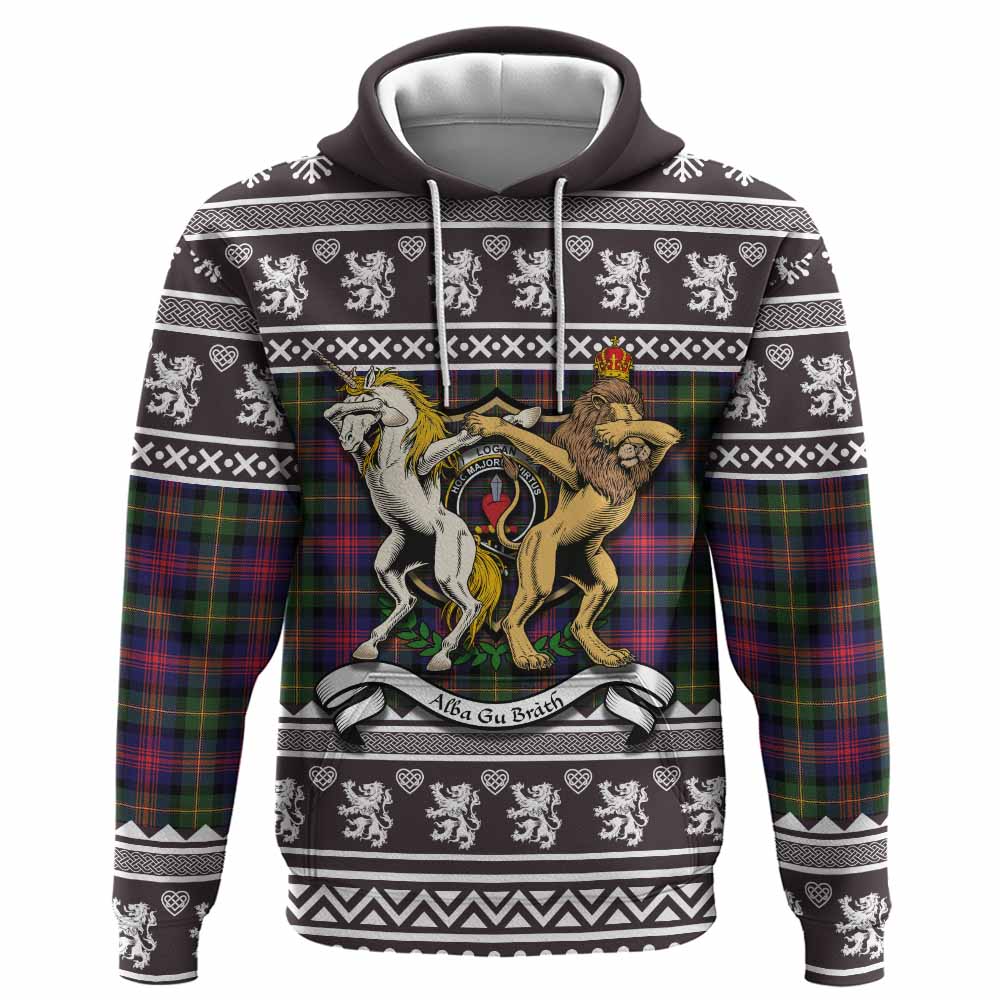 Logan Clan Tartan Crest Christmas Hoodie Coat of Arms Funny Style - Tartan Vibes Clothing