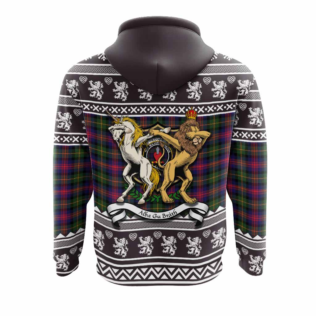 Logan Clan Tartan Crest Christmas Hoodie Coat of Arms Funny Style - Tartan Vibes Clothing