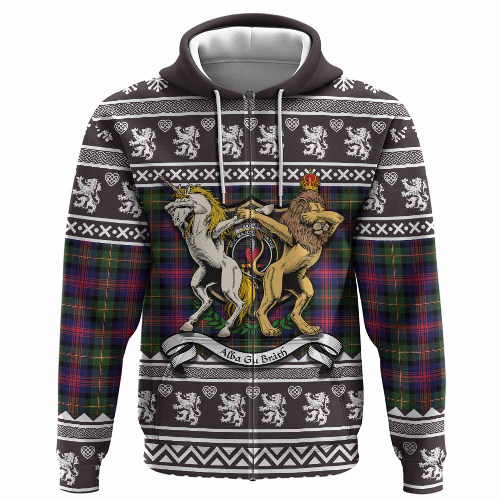 Logan Clan Tartan Crest Christmas Hoodie Coat of Arms Funny Style - Tartan Vibes Clothing