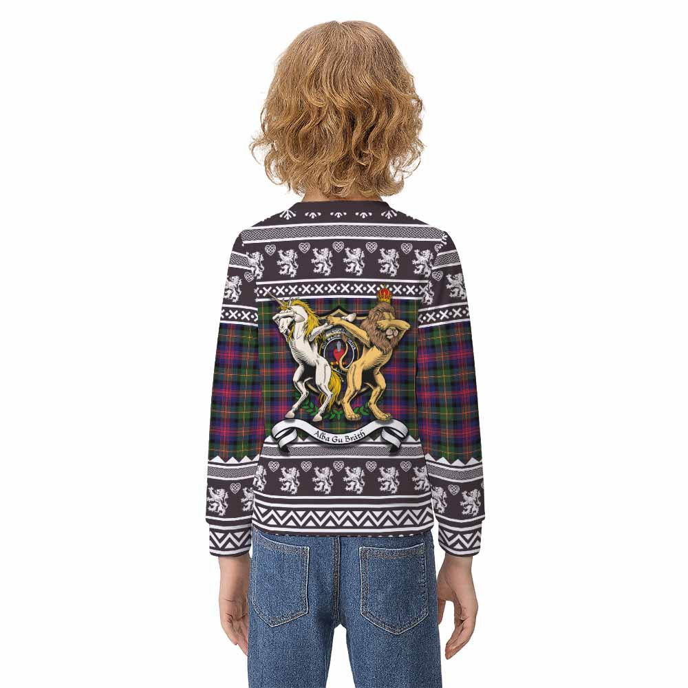 Logan Clan Tartan Crest Christmas Kid Ugly Sweatshirt Coat of Arms Funny Style - Tartan Vibes Clothing