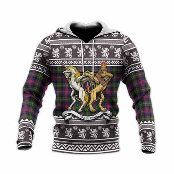 Logan Clan Tartan Crest Christmas Knitted Hoodie Coat of Arms Funny Style