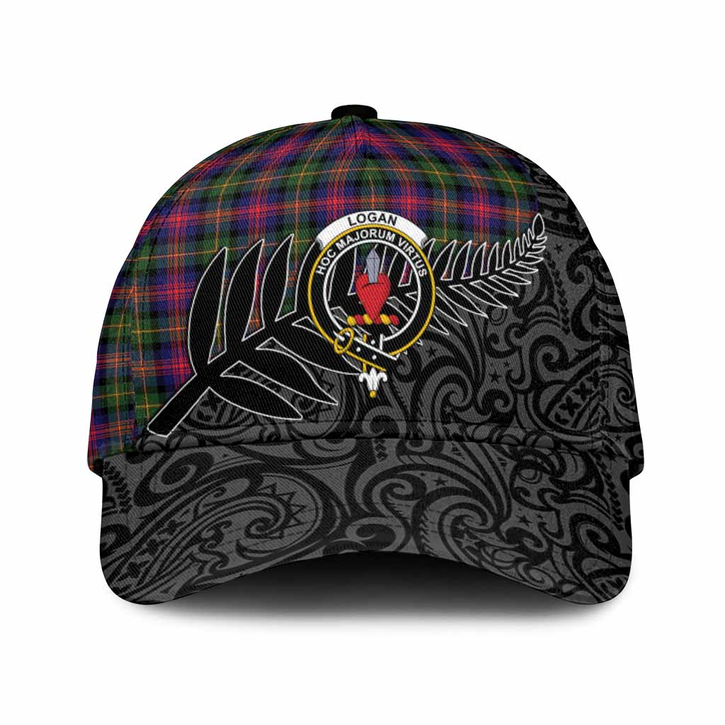 Logan Crest Tartan Classic Cap with New Zealand Silver Fern Half Style