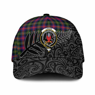 Logan Crest Tartan Classic Cap with New Zealand Silver Fern Half Style