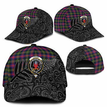 Logan Crest Tartan Classic Cap with New Zealand Silver Fern Half Style
