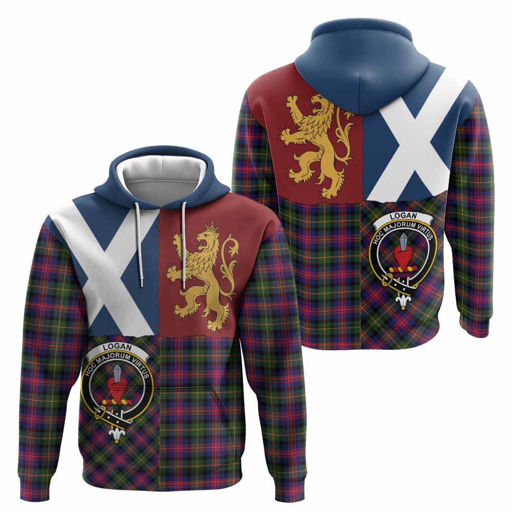 Logan Crest Tartan Hoodie with Lion Rampant Saltire Style