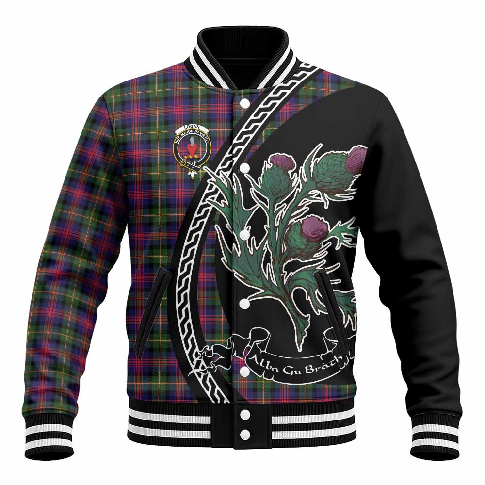 Logan Family Crest Tartan Baseball Jacket Alba Thistle Inspired - Tartan Vibes Clothing