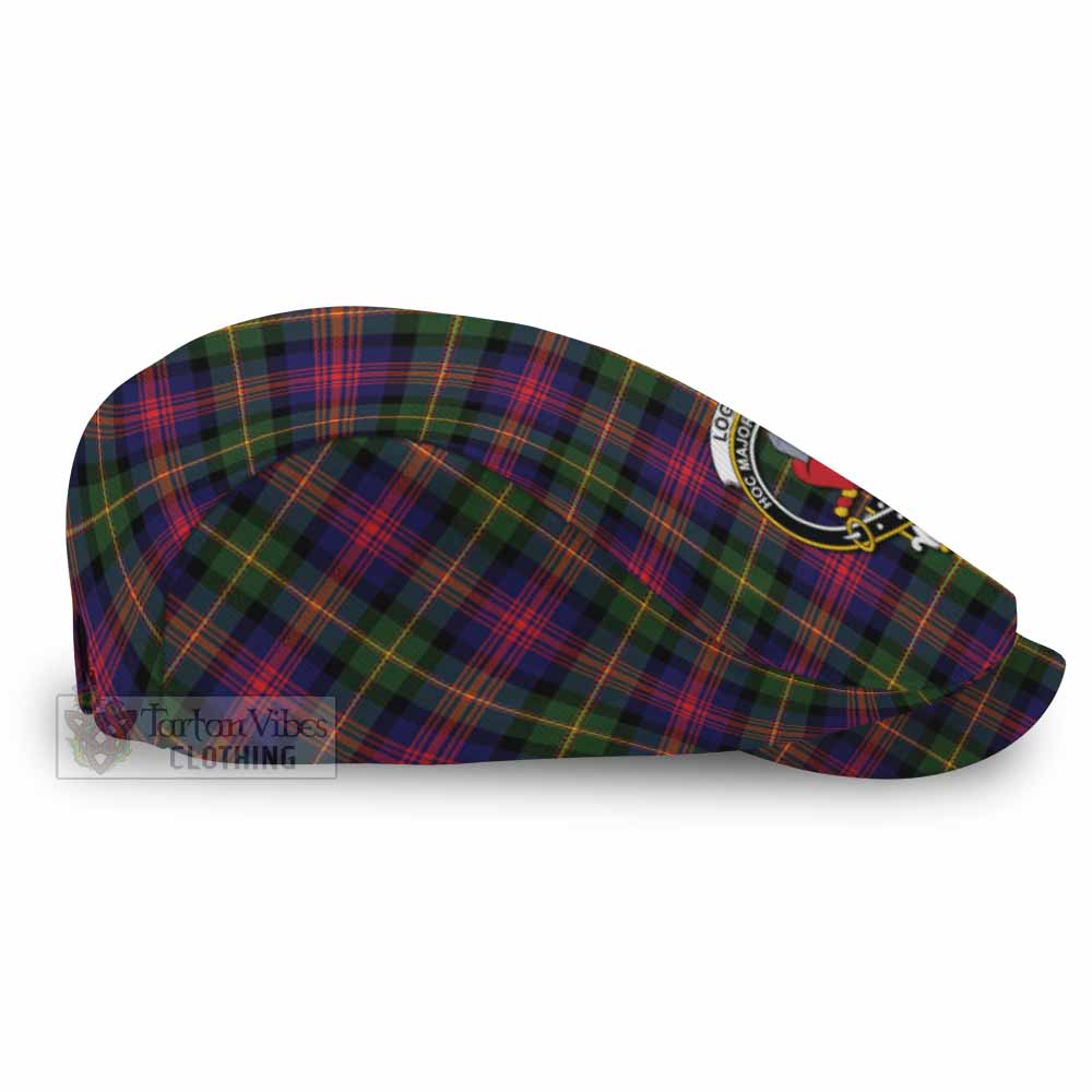 Logan Family Crest Tartan Jeff Cap, Tartan Flat Cap