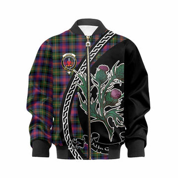 Logan Family Crest Tartan Kid Bomber Jacket Alba Thistle Inspired