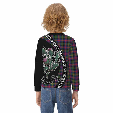 Logan Family Crest Tartan Kid Knitted Sweatshirt Alba Thistle Inspired
