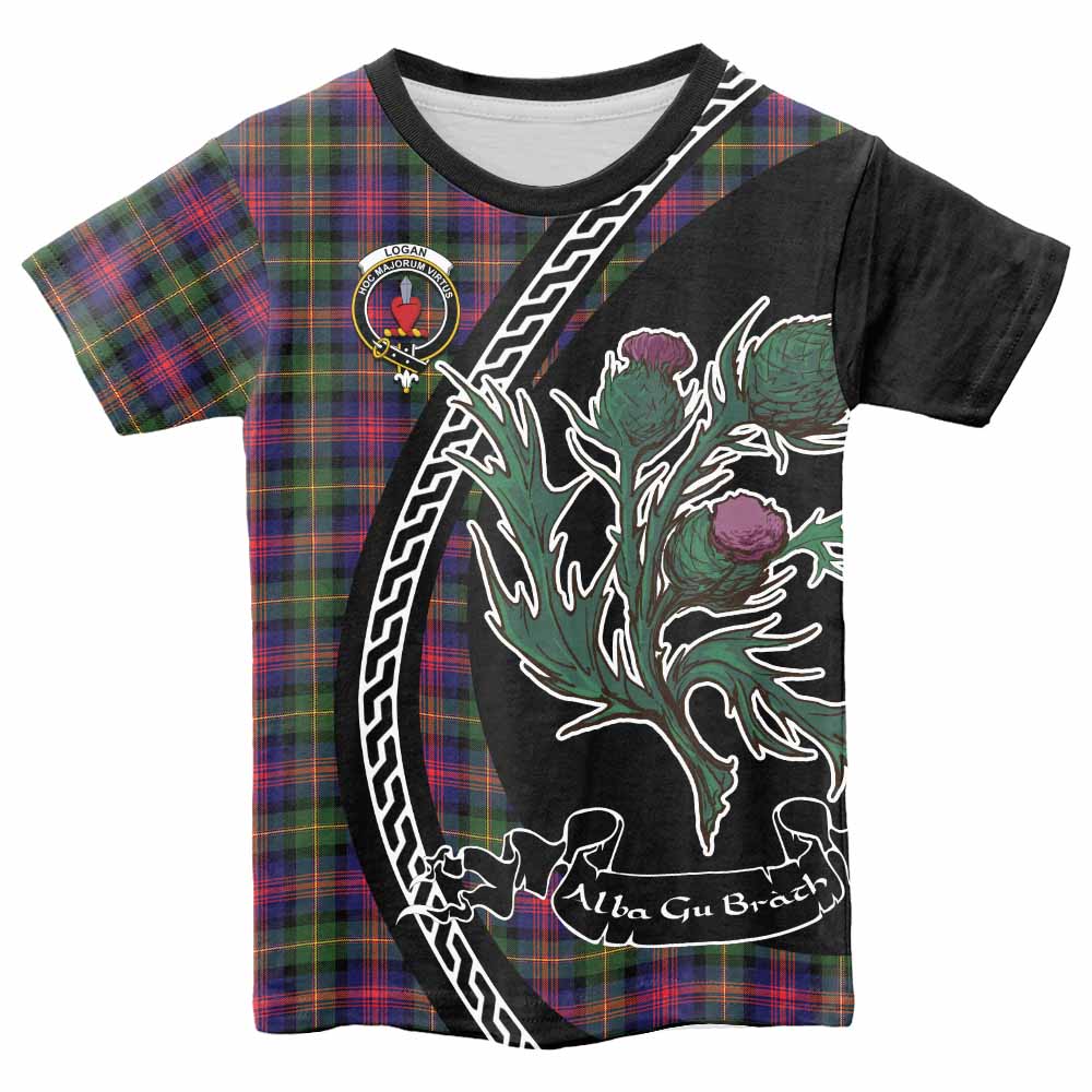 Logan Family Crest Tartan Kid T-shirt Alba Thistle Inspired - Tartan Vibes Clothing