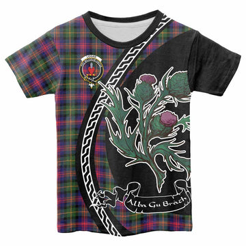Logan Family Crest Tartan Kid T-shirt Alba Thistle Inspired - Tartan Vibes Clothing