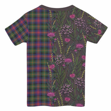 Logan Family Crest Tartan Kid T-shirt Scottish Thistle Flower Pattern Half Style - Tartan Vibes Clothing
