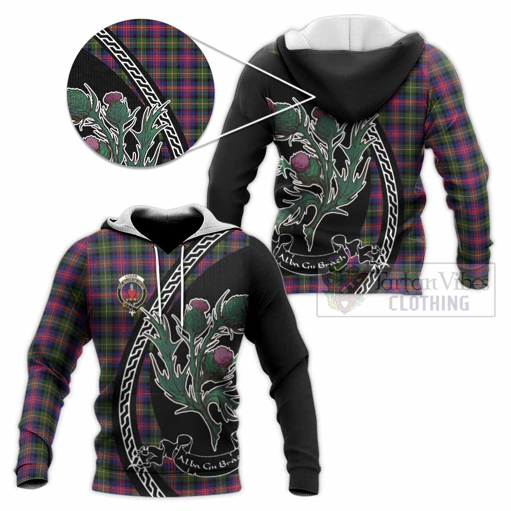 Logan Family Crest Tartan Knitted Hoodie Alba Thistle Inspired - Tartan Vibes Clothing
