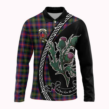 Logan Family Crest Tartan Long Sleeve Polo Shirt Alba Thistle Inspired