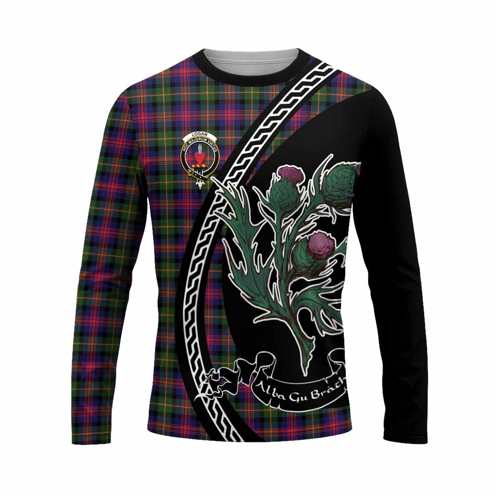 Logan Family Crest Tartan Long Sleeve T-Shirt Alba Thistle Inspired - Tartan Vibes Clothing