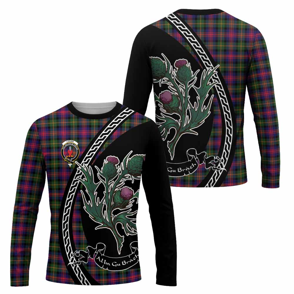 Logan Family Crest Tartan Long Sleeve T-Shirt Alba Thistle Inspired - Tartan Vibes Clothing