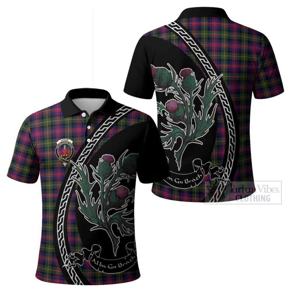 Logan Family Crest Tartan Polo Shirt Alba Thistle Inspired - Tartan Vibes Clothing