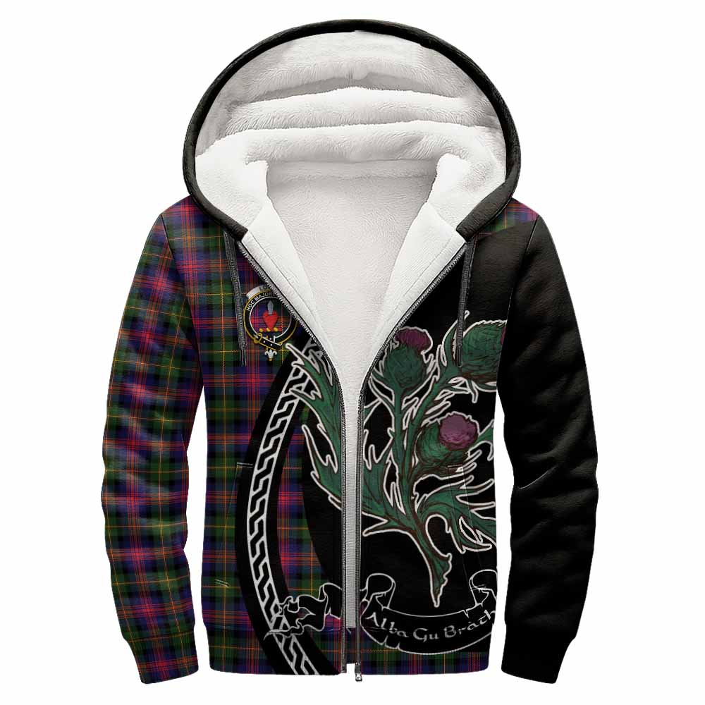 Logan Family Crest Tartan Sherpa Hoodie Alba Thistle Inspired - Tartan Vibes Clothing
