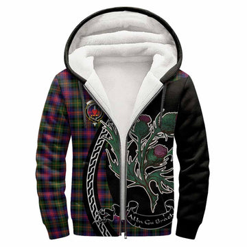Logan Family Crest Tartan Sherpa Hoodie Alba Thistle Inspired
