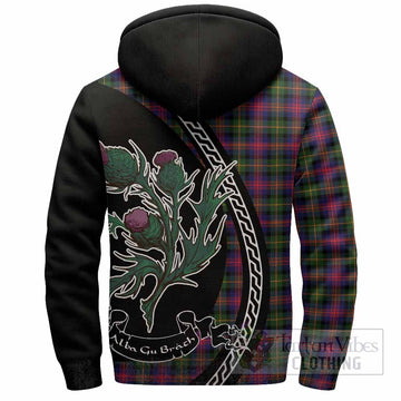 Logan Family Crest Tartan Sherpa Hoodie Alba Thistle Inspired