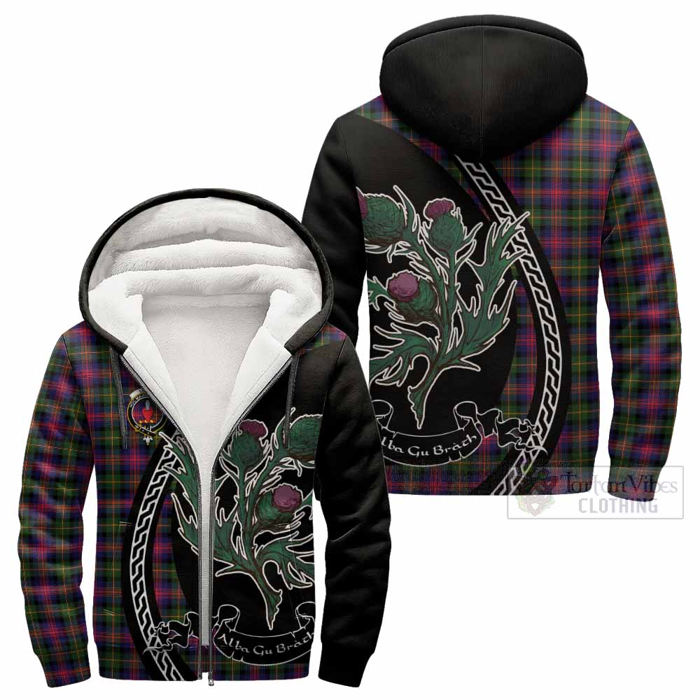 Logan Family Crest Tartan Sherpa Hoodie Alba Thistle Inspired - Tartan Vibes Clothing