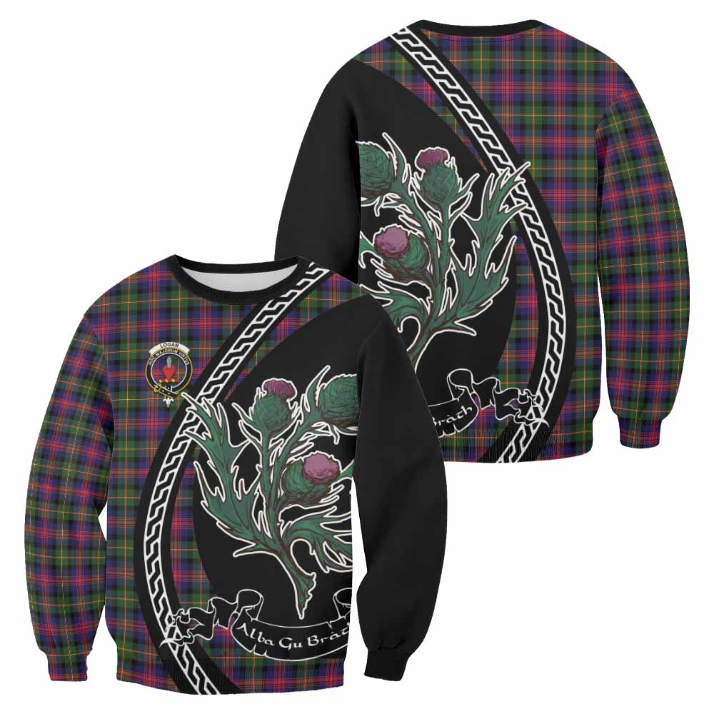 Logan Family Crest Tartan Sweatshirt Alba Thistle Inspired - Tartan Vibes Clothing