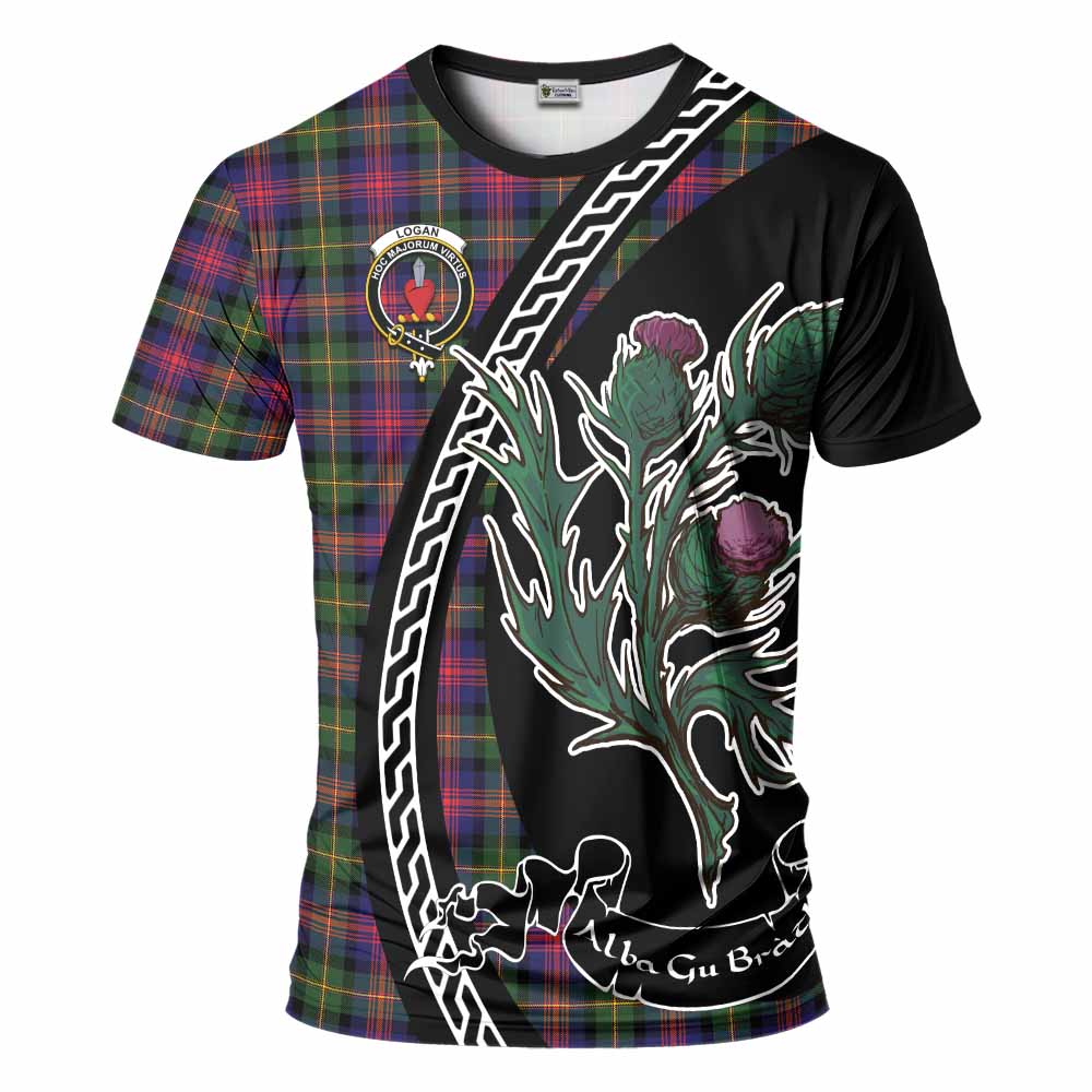 Logan Family Crest Tartan T-Shirt Alba Thistle Inspired - Tartan Vibes Clothing