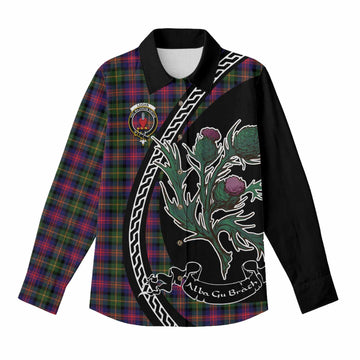 Logan Family Crest Tartan Women Casual Shirt Alba Thistle Inspired