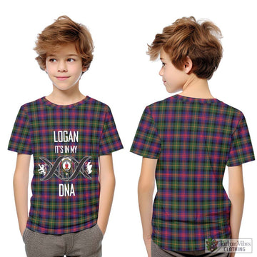 Logan Tartan Kid T-Shirt with Family Crest DNA In Me Style