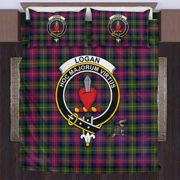 Logan Modern Tartan Bedding Set with Family Crest