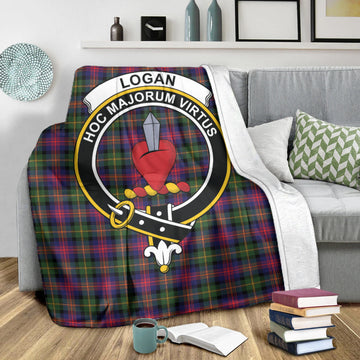 Logan Modern Tartan Blanket with Family Crest