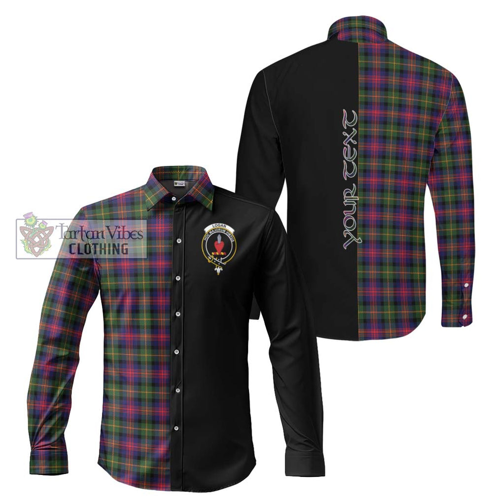 Logan Tartan Long Sleeve Button Shirt with Family Crest and Half Of Me Style Men's Shirt S - Tartanvibesclothing Shop