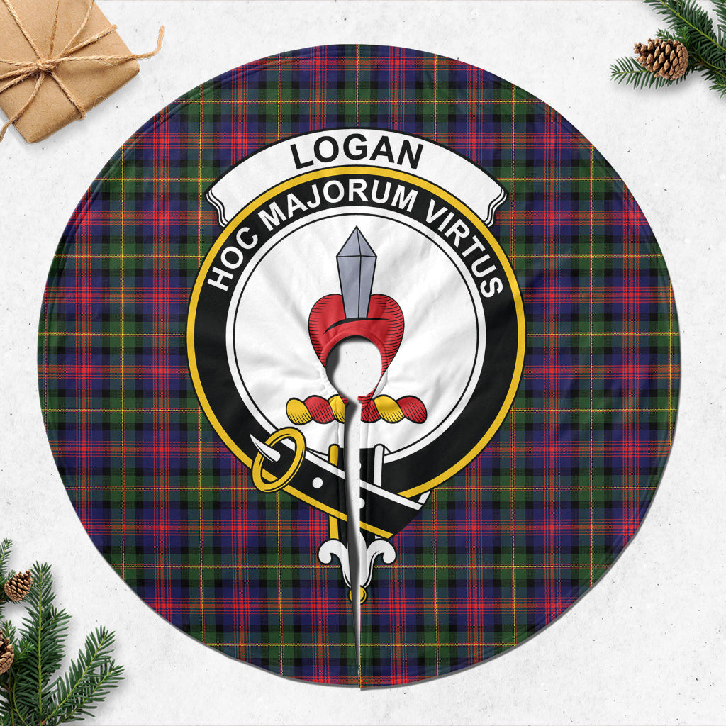 Logan Modern Tartan Christmas Tree Skirt with Family Crest - Tartanvibesclothing