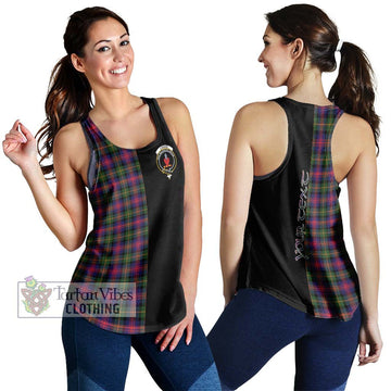Logan Tartan Women's Racerback Tanks with Family Crest and Half Of Me Style