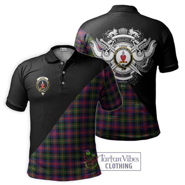 Logan Tartan Polo Shirt with Family Crest and Military Logo Style