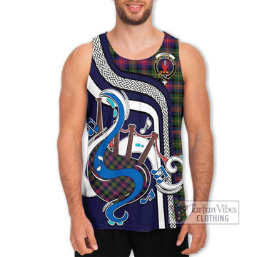 Logan Tartan Men's Tank Top with Epic Bagpipe Style