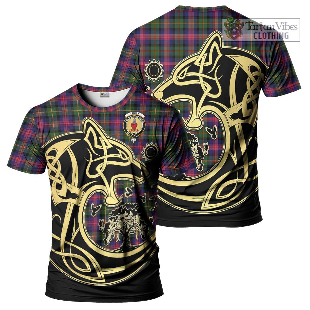 Logan Tartan T-Shirt with Family Crest Celtic Wolf Style Kid's Shirt - Tartan Vibes Clothing