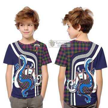 Logan Tartan Kid T-Shirt with Epic Bagpipe Style