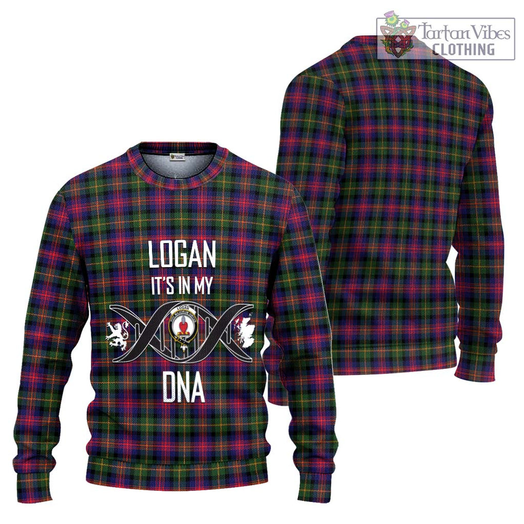 Logan Tartan Knitted Sweater with Family Crest DNA In Me Style Unisex - Tartanvibesclothing Shop