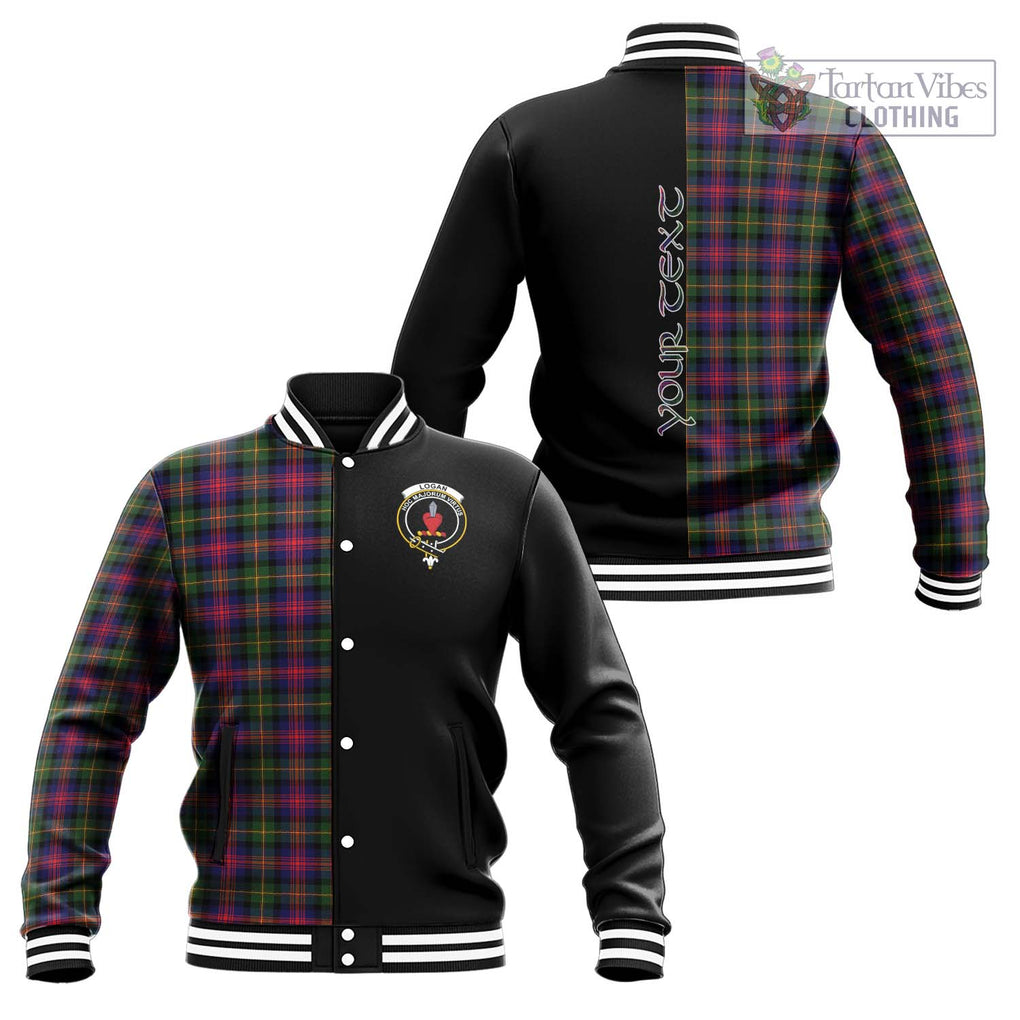 Logan Tartan Baseball Jacket with Family Crest and Half Of Me Style Unisex - Tartanvibesclothing Shop
