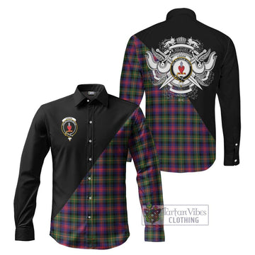 Logan Tartan Long Sleeve Button Shirt with Family Crest and Military Logo Style